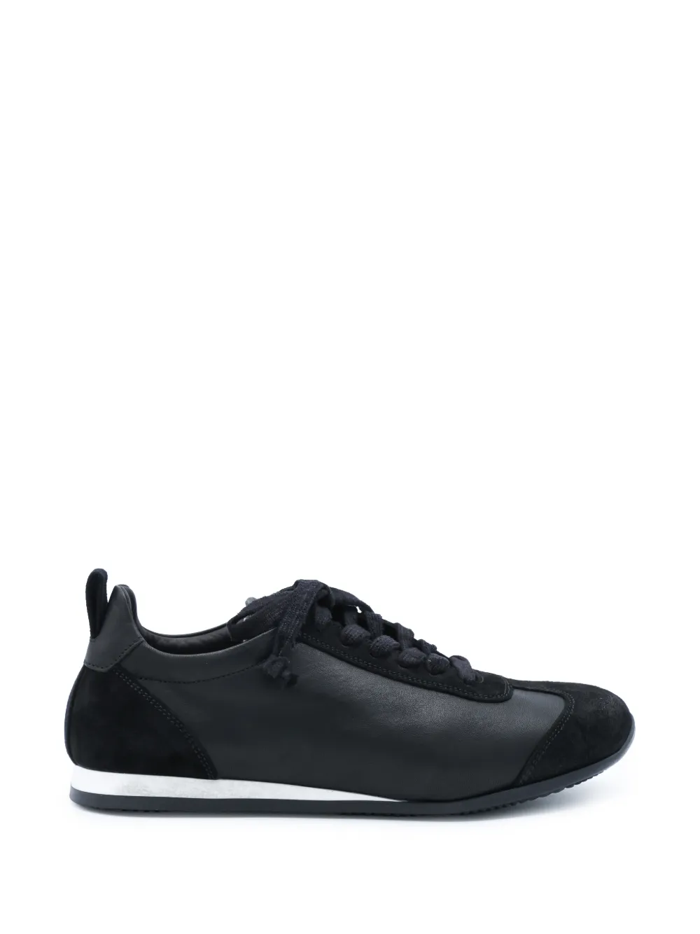 Uma Wang suede-panelled lace-up sneakers Zwart