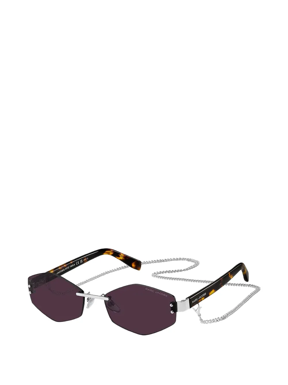 Marc Jacobs Eyewear Zonnebril met randloos geometrisch montuur Zilver