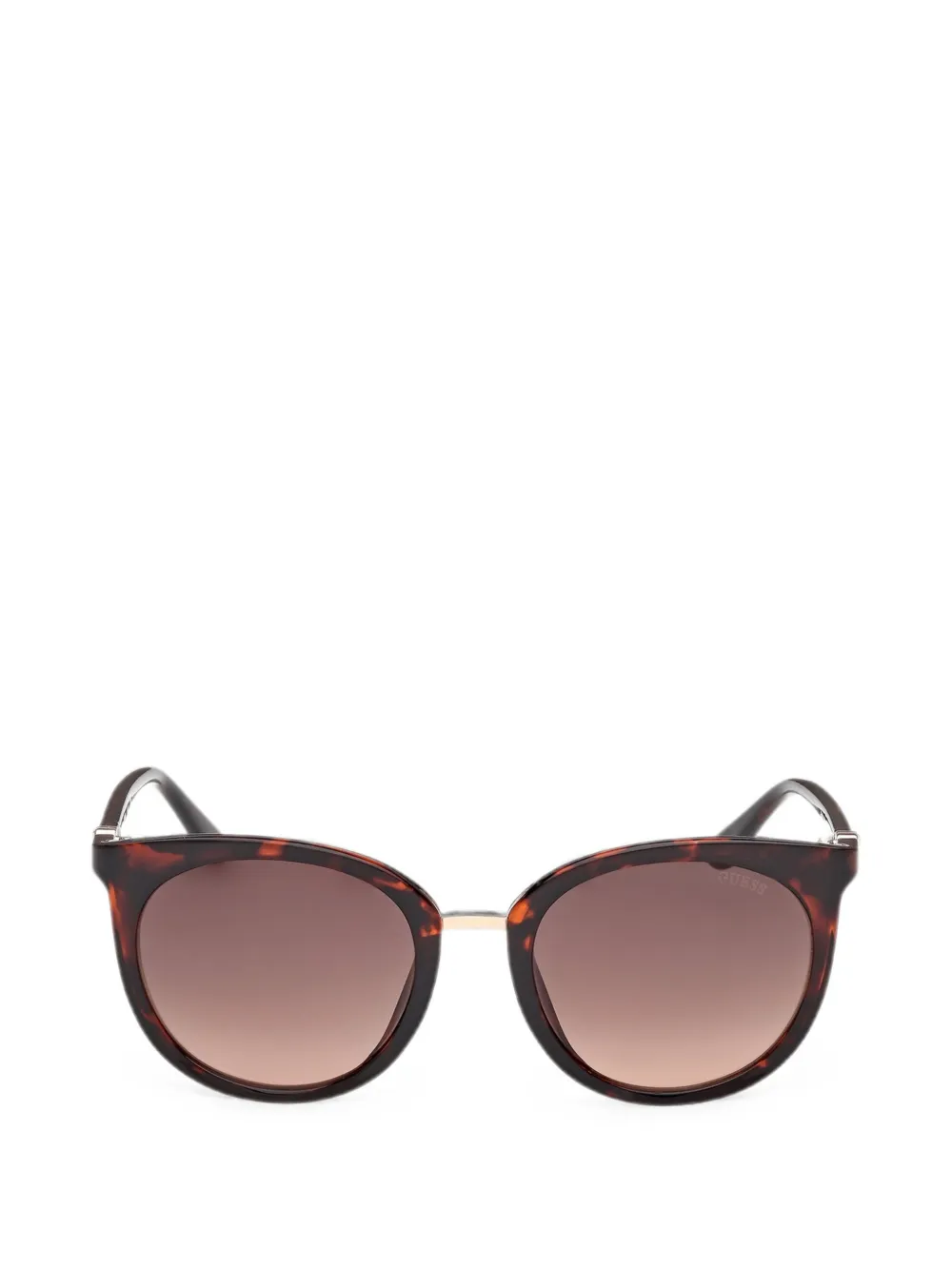 GUESS EYEWEAR Occhiali da sole tondi con effetto tartarugato - Marrone