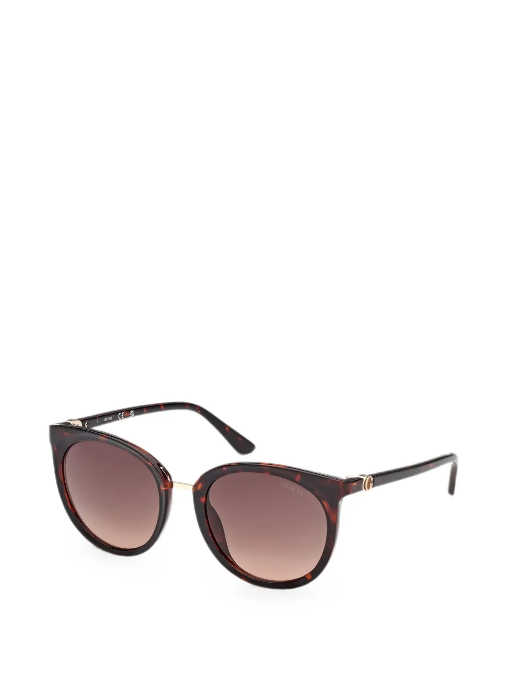 GUESS EYEWEAR Zonnebril met rond montuur Bruin