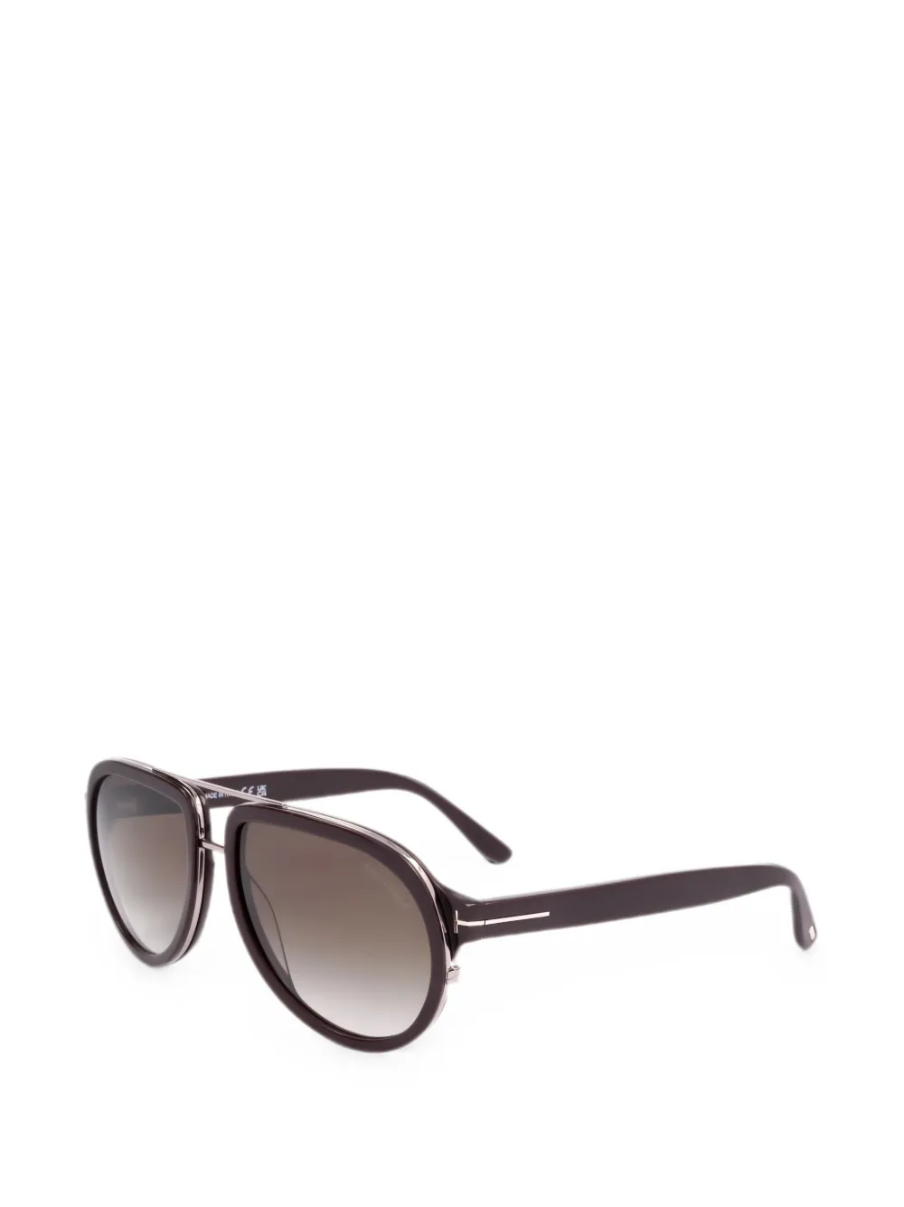 TOM FORD Eyewear Zonnebril met piloten montuur en T-logo Bruin