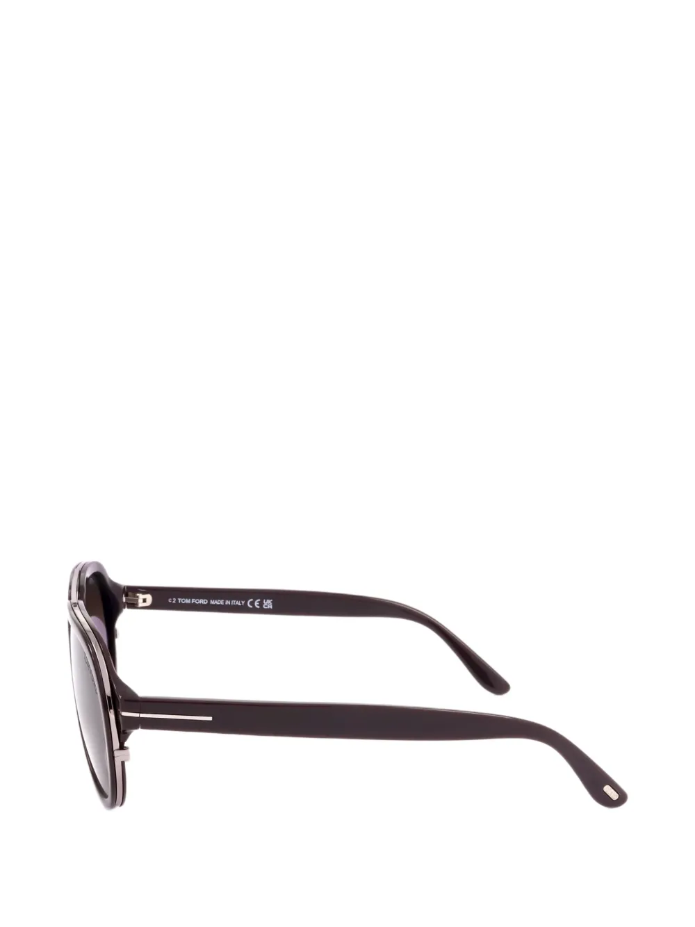 TOM FORD Eyewear Zonnebril met piloten montuur en T-logo Bruin