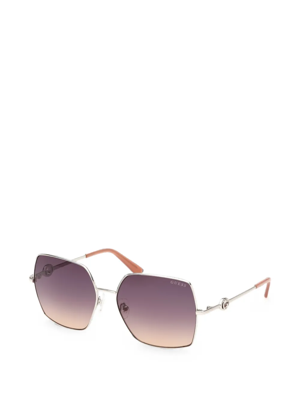 GUESS EYEWEAR Zonnebril met geometrisch montuur Zilver