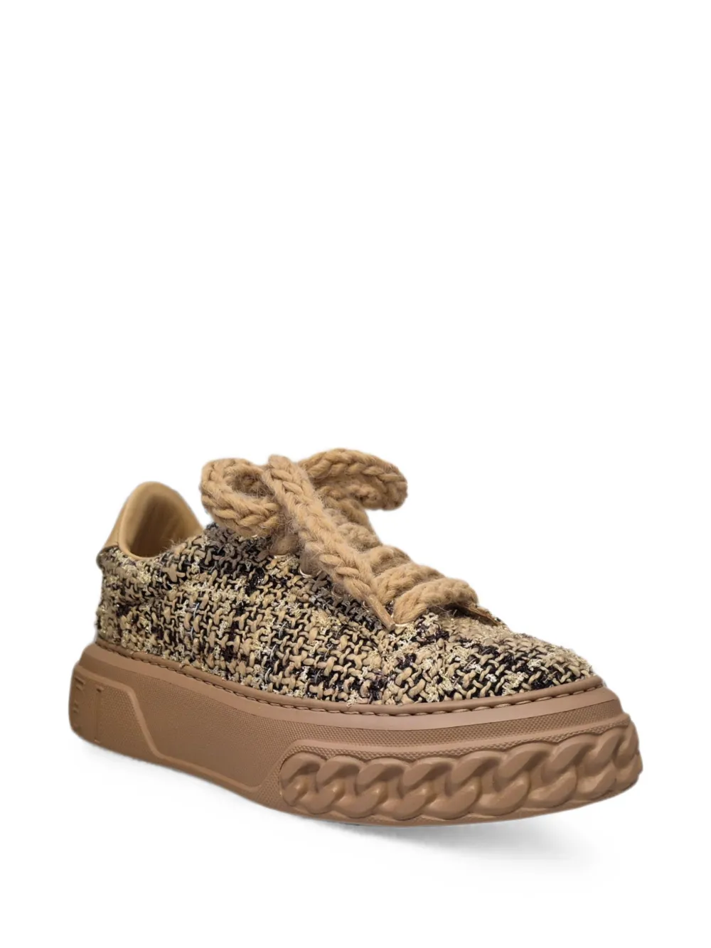 Casadei Off Road tweed chunky-sole sneakers Bruin
