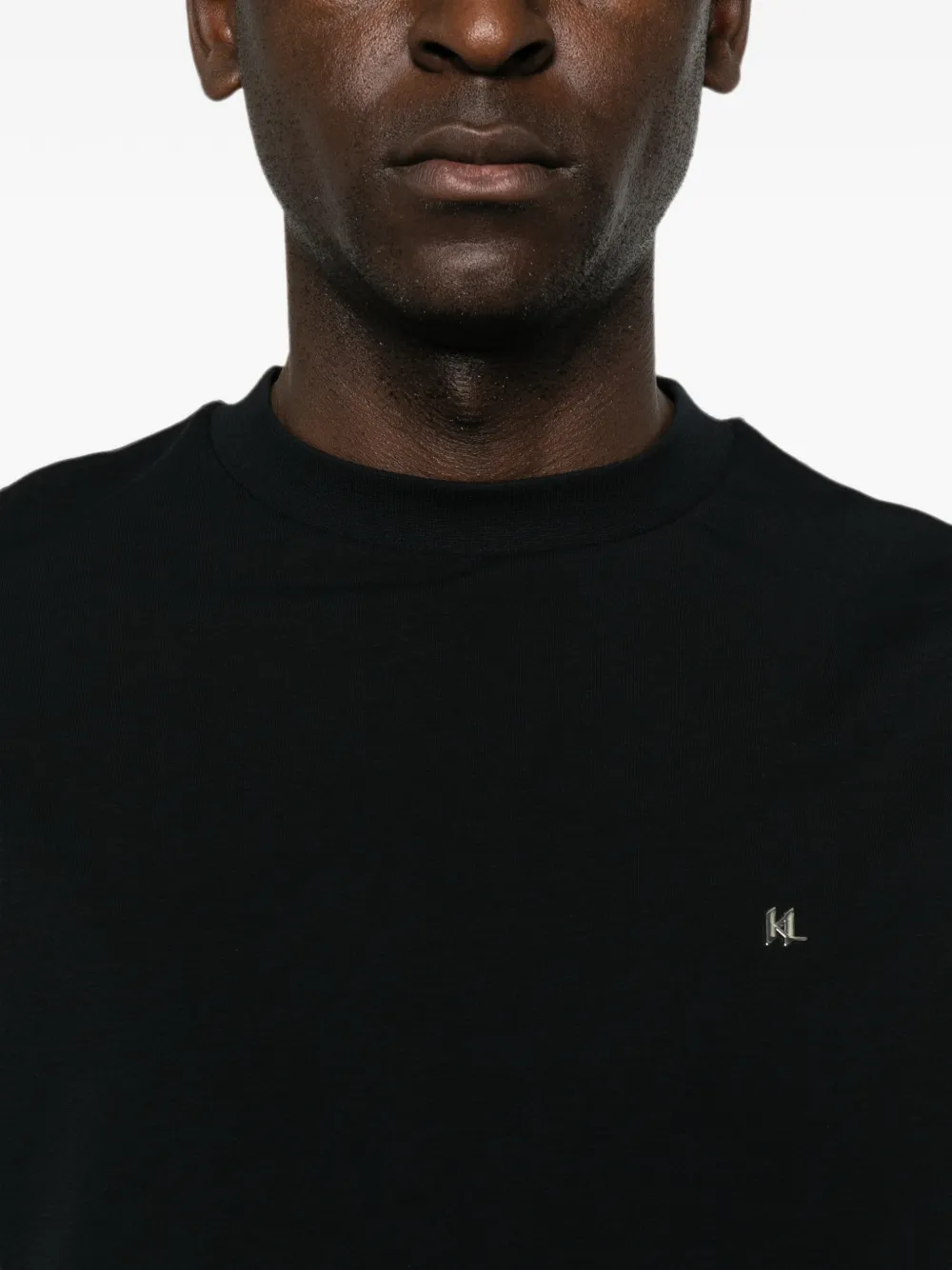 Karl Lagerfeld T-shirt met logoplakkaat Zwart