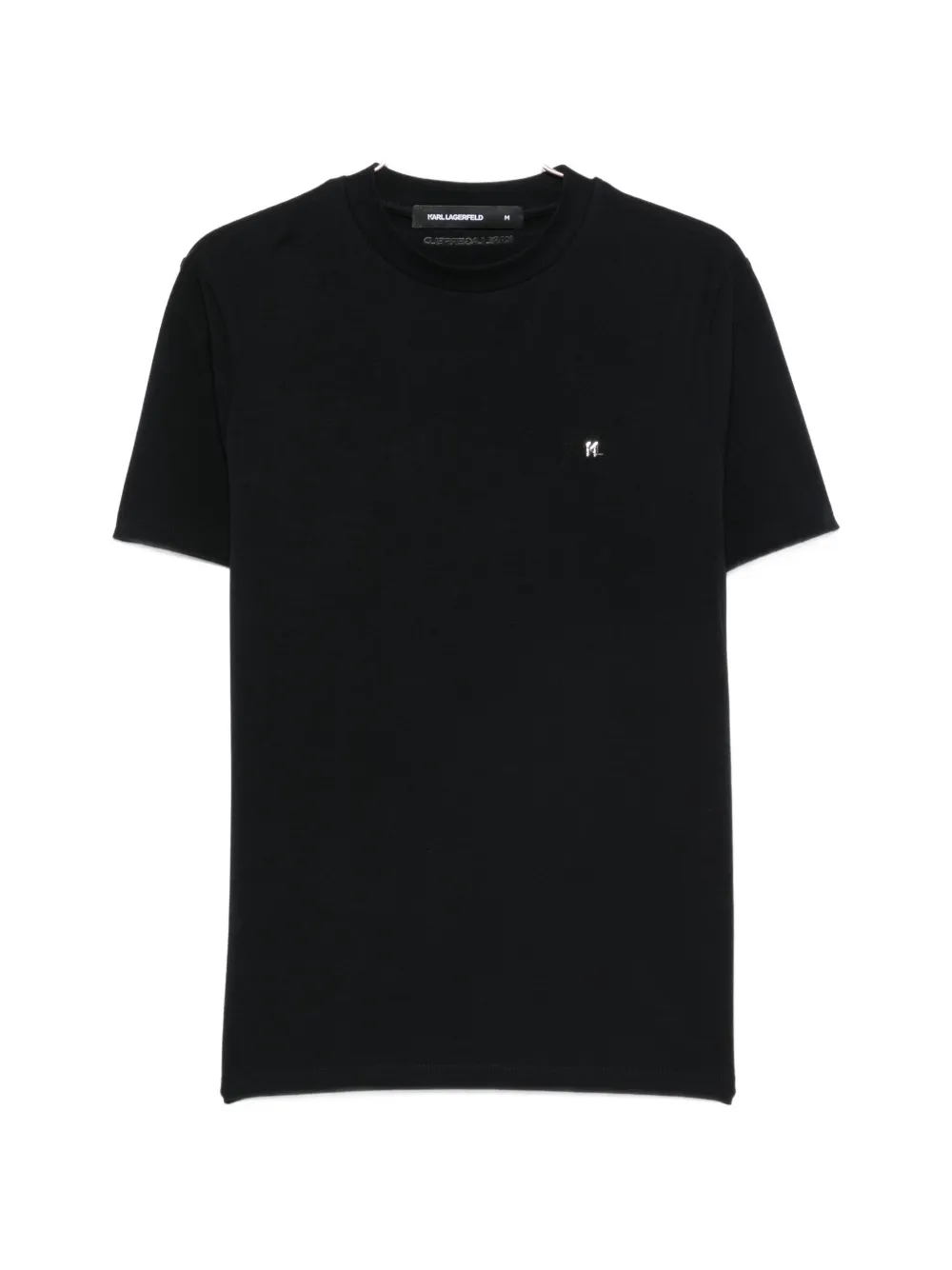 Karl Lagerfeld logo-plaque crew-neck cotton T-shirt - Schwarz