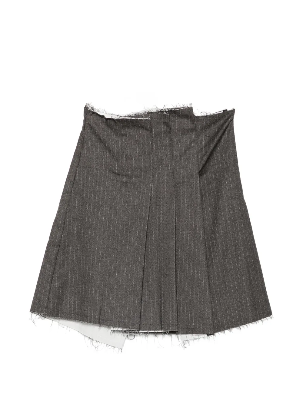 Song For The Mute pinstripe raw-cut skirt - Grau