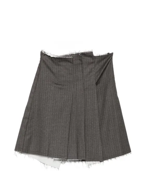Song For The Mute pinstripe raw-cut skirt