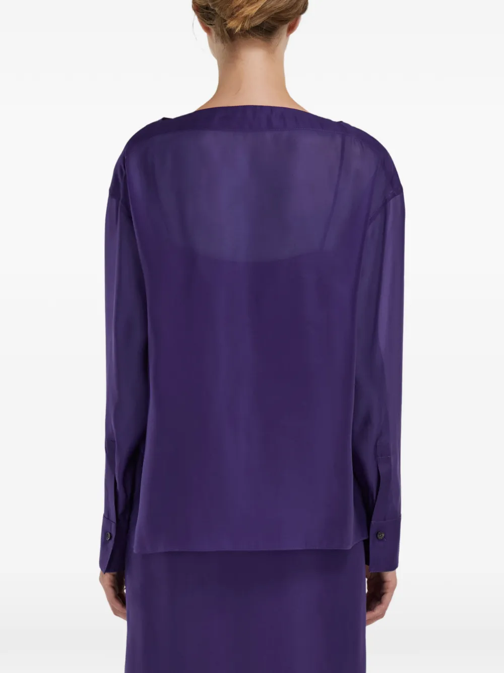 Ferragamo Organza blouse met strikdetail Paars