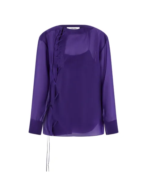 Ferragamo organza blouse with string tie detail