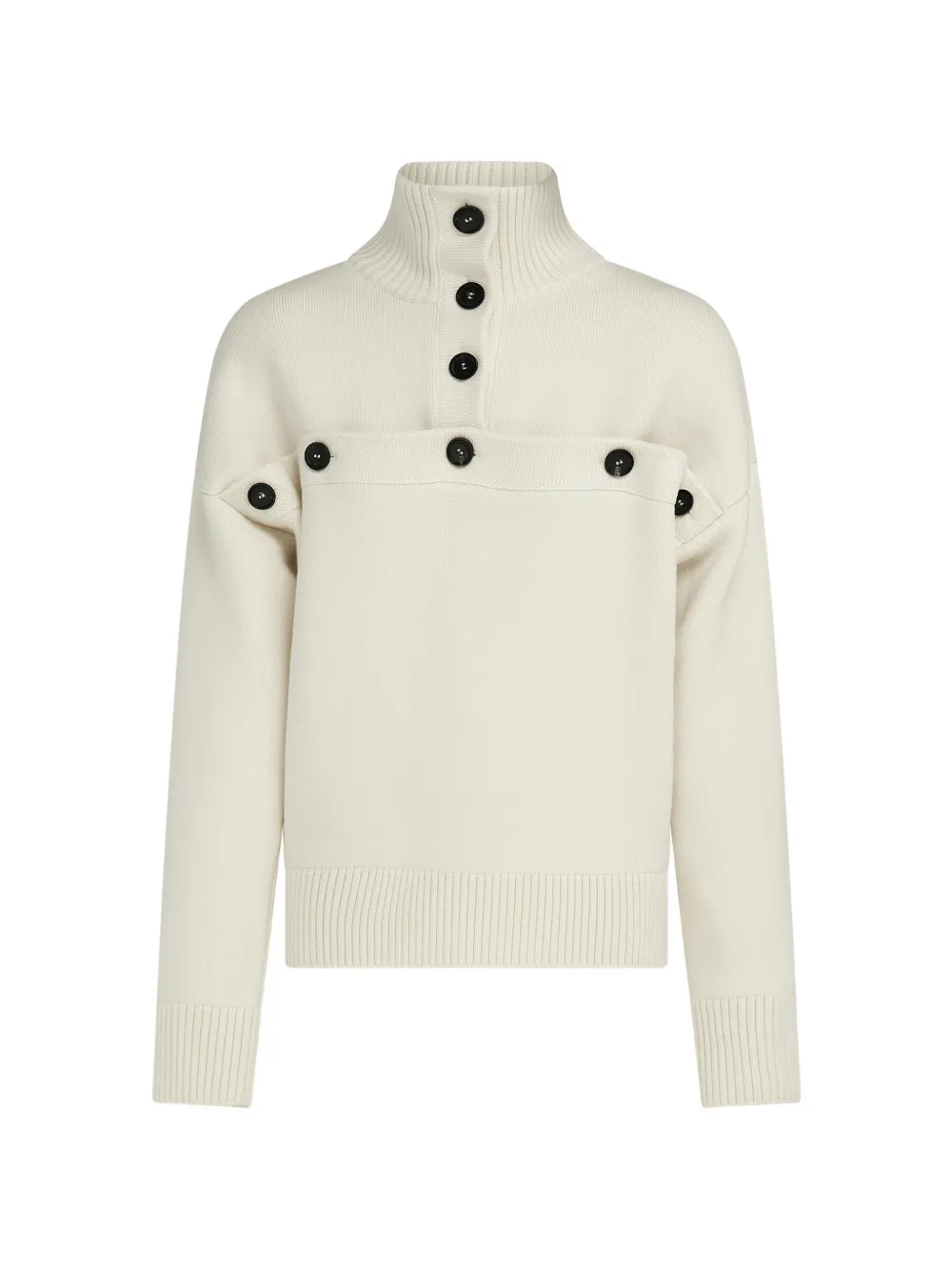 Ferragamo knitted pullover with button detail - Neutrals