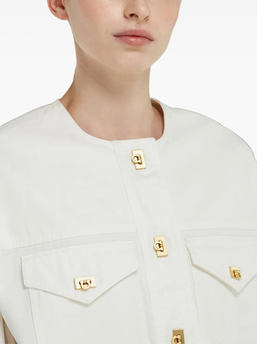 Ferragamo Washed gabardine shirt Wit