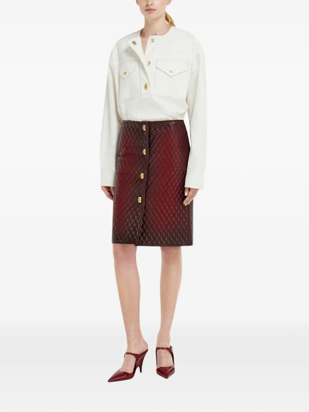 Ferragamo Washed gabardine shirt Wit