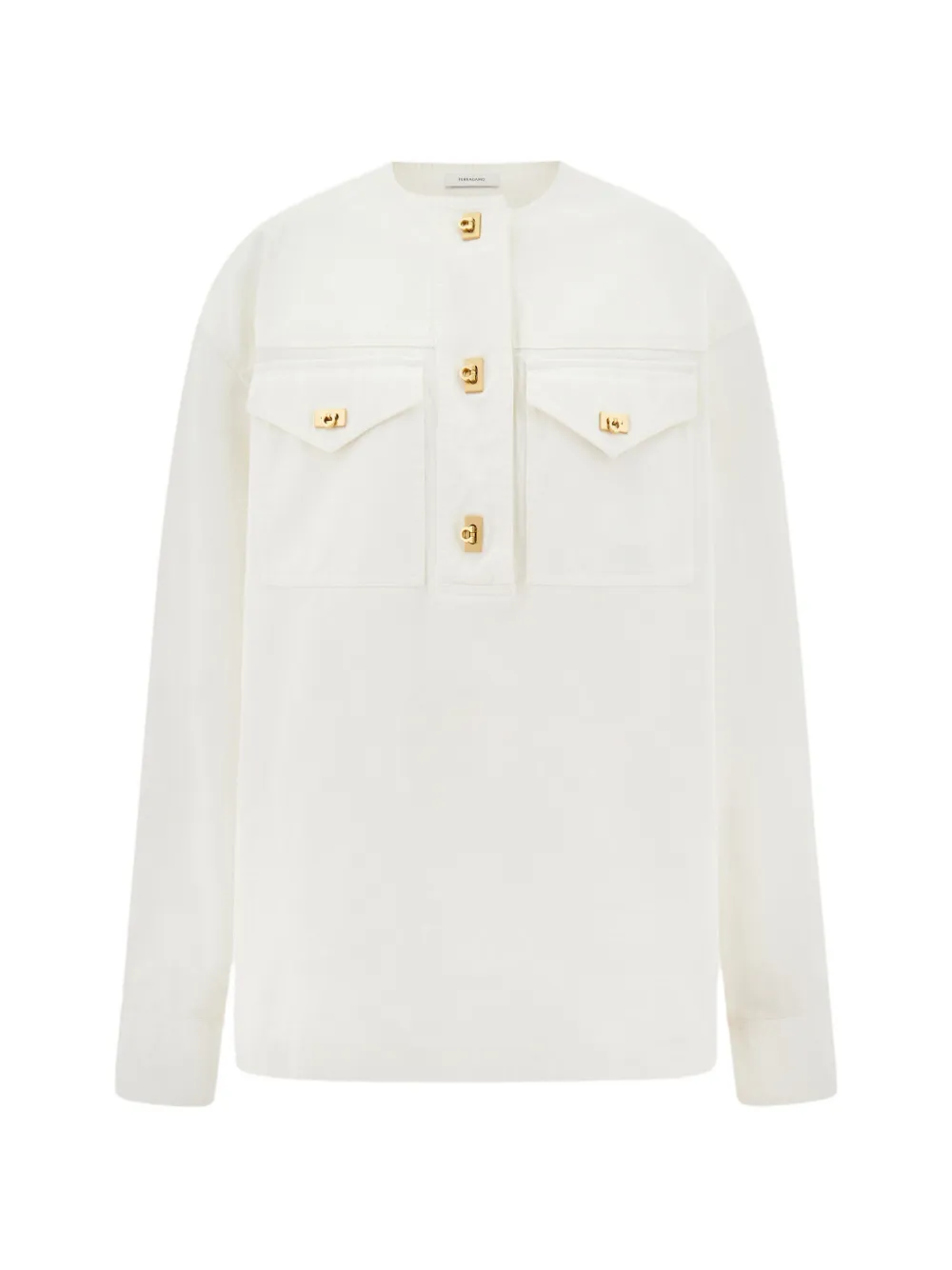 Ferragamo Washed gabardine shirt - White