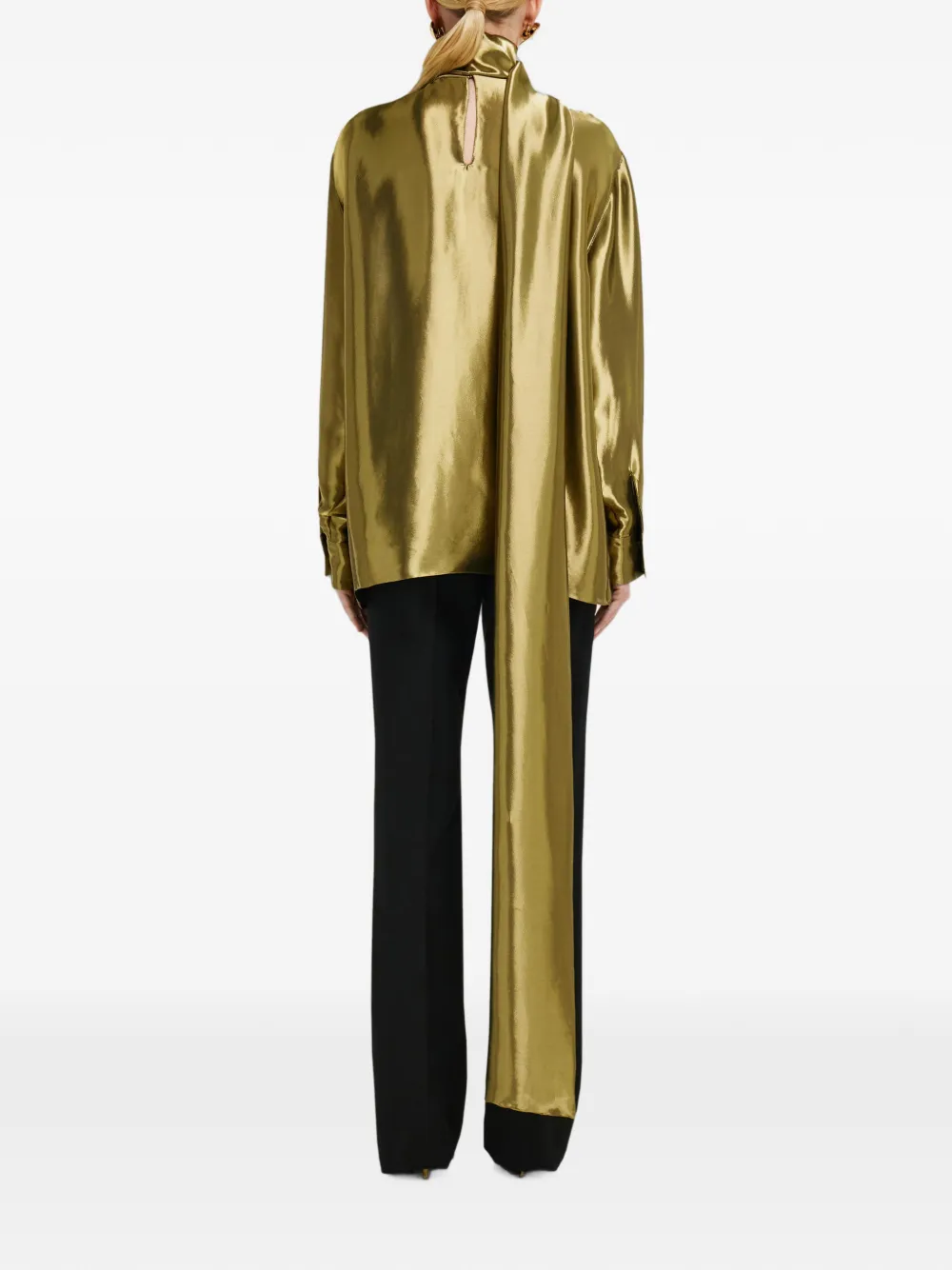Ferragamo Liquid lamé blouse Goud