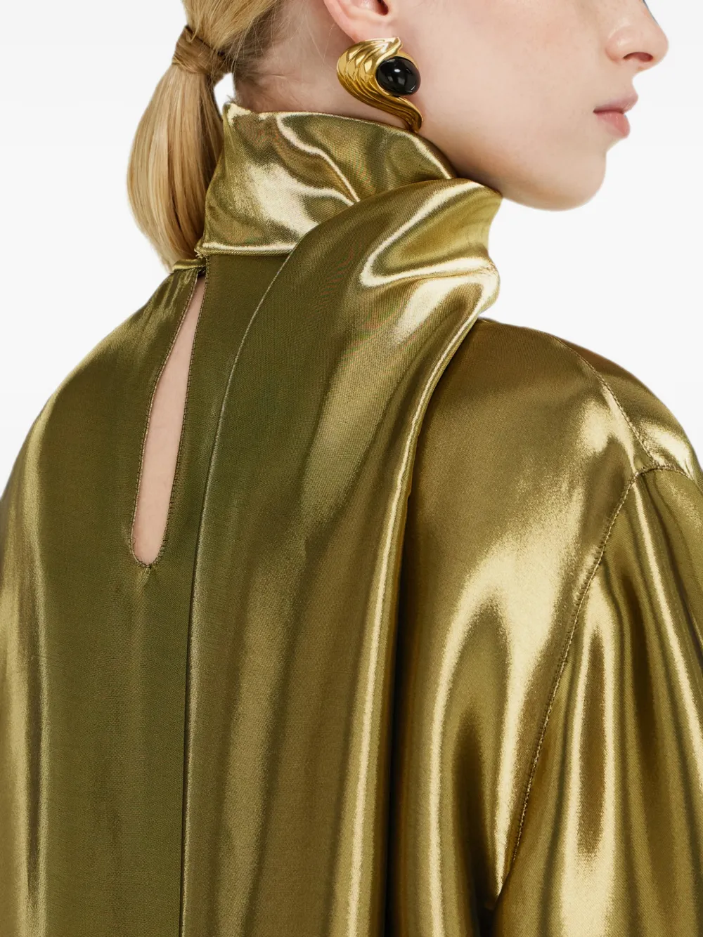 Ferragamo Liquid lamé blouse Goud