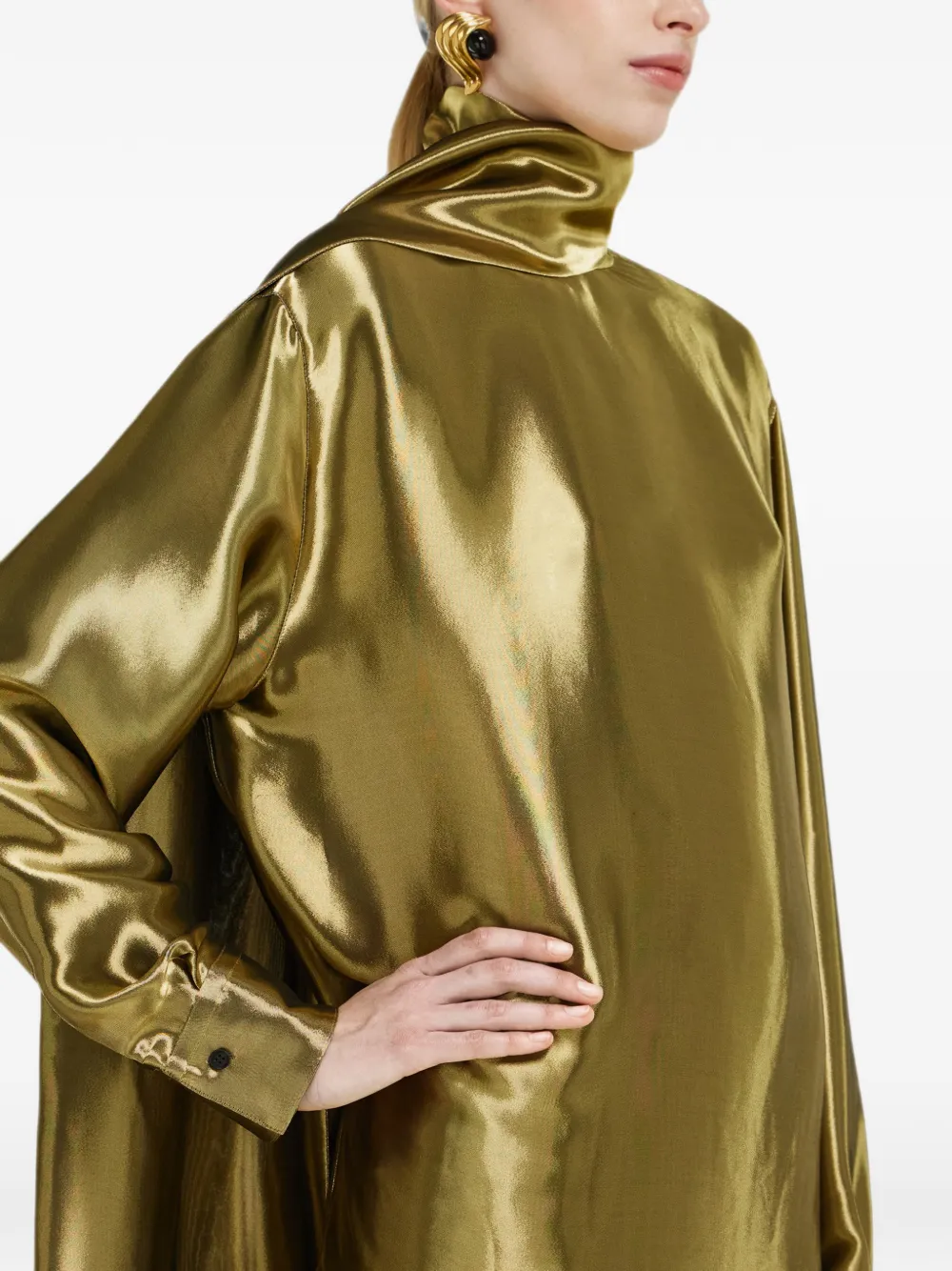 Ferragamo Liquid lamé blouse Goud