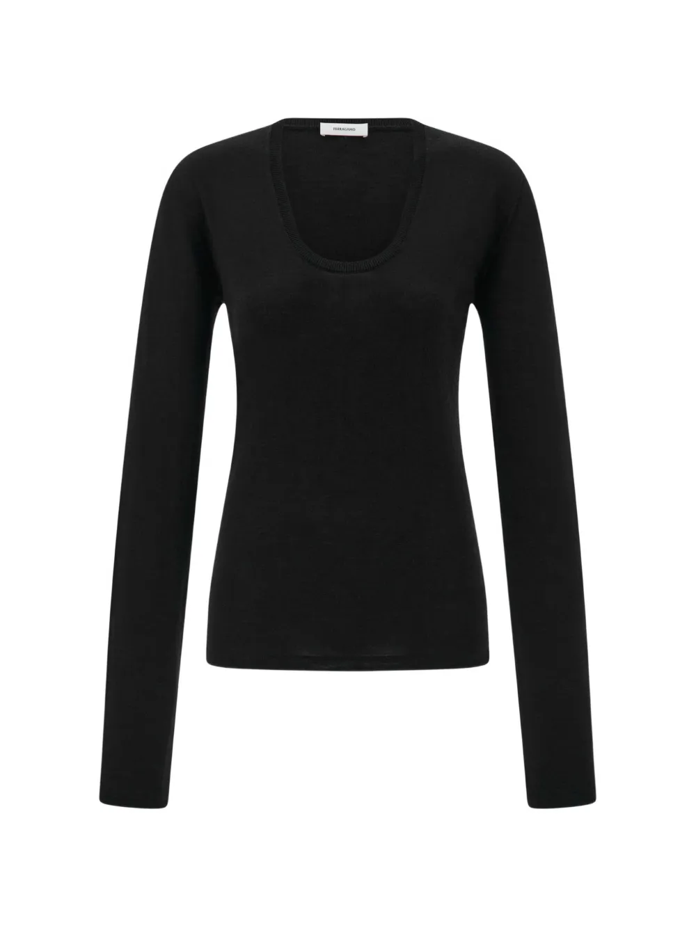 Ferragamo Lightweight Wool Top In Black