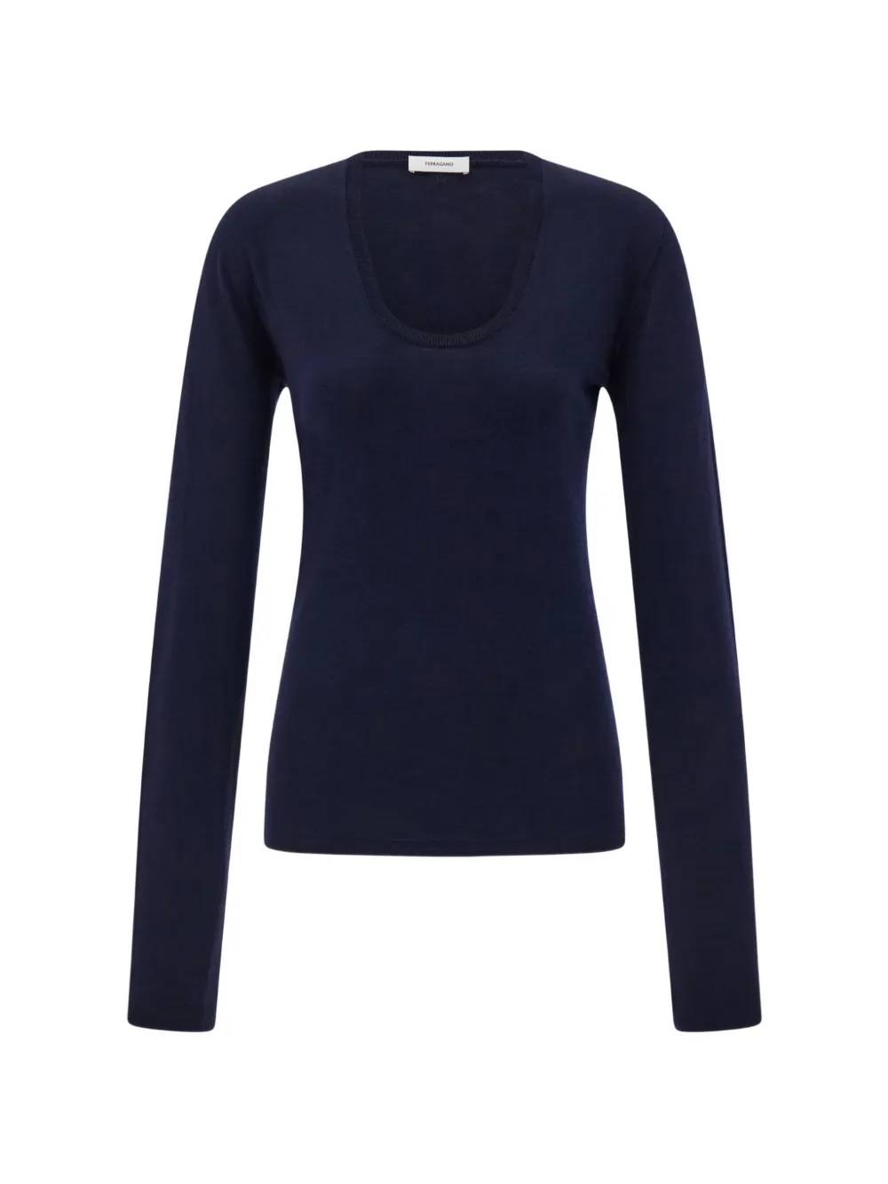 Ferragamo Lightweight Wool Top In Blue