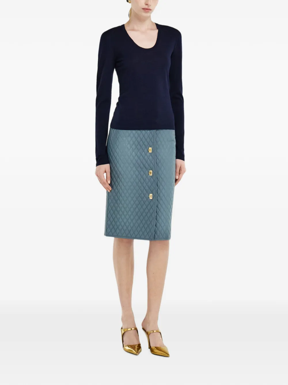 Ferragamo lightweight wool top Blauw
