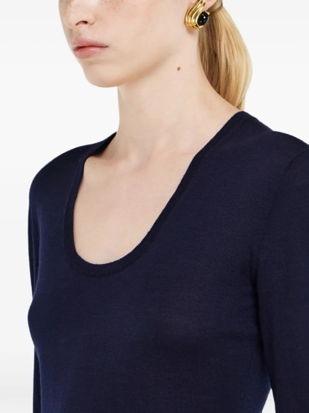 Ferragamo lightweight wool top Blauw