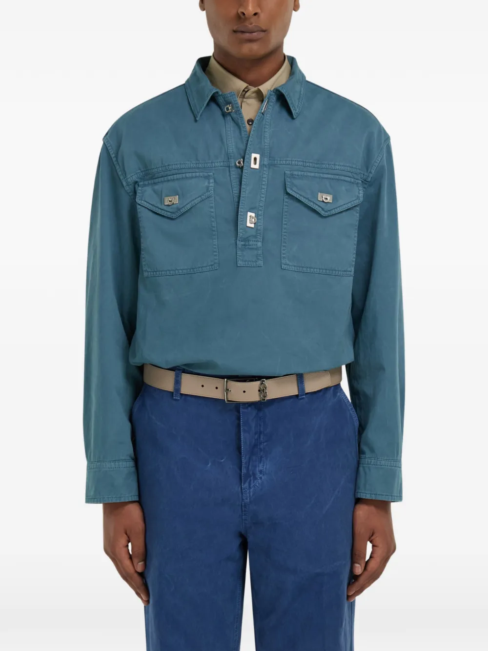 Ferragamo Workwear overhemd Blauw