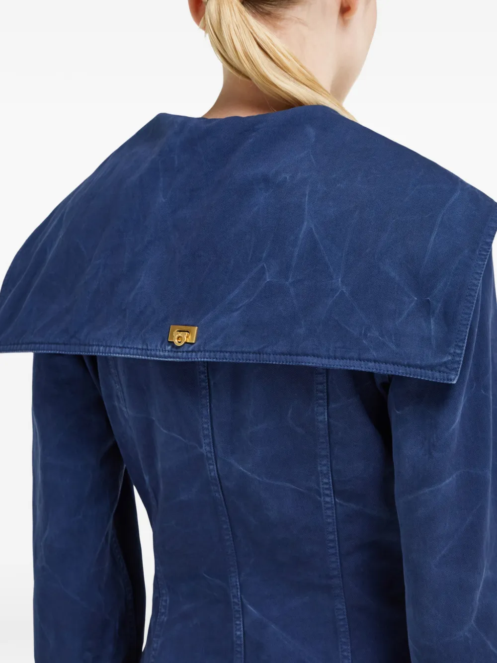 Ferragamo Gabardine jurk met wassing Blauw