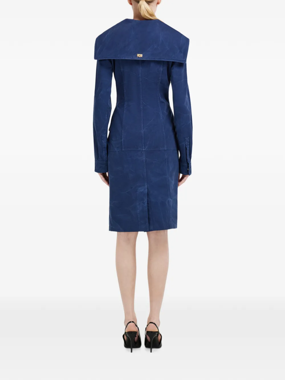 Ferragamo Gabardine jurk met wassing Blauw