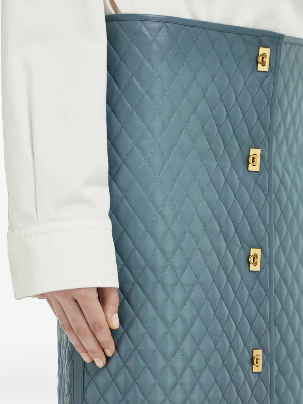 Ferragamo Gewatteerde nappa rok Blauw