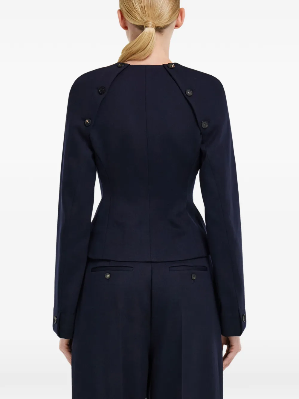 Ferragamo Cropped jack met knoopdetail Blauw