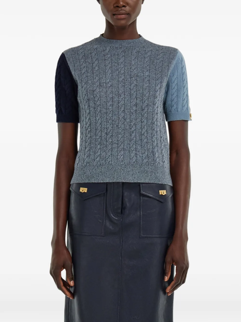Ferragamo Gancio top met korte mouwen Grijs
