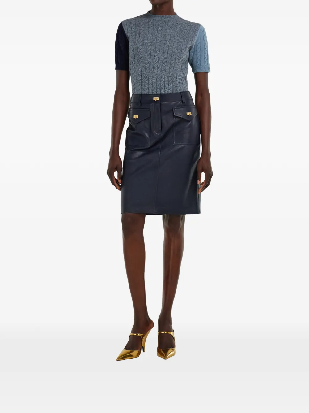 Ferragamo Gancio top met korte mouwen Grijs