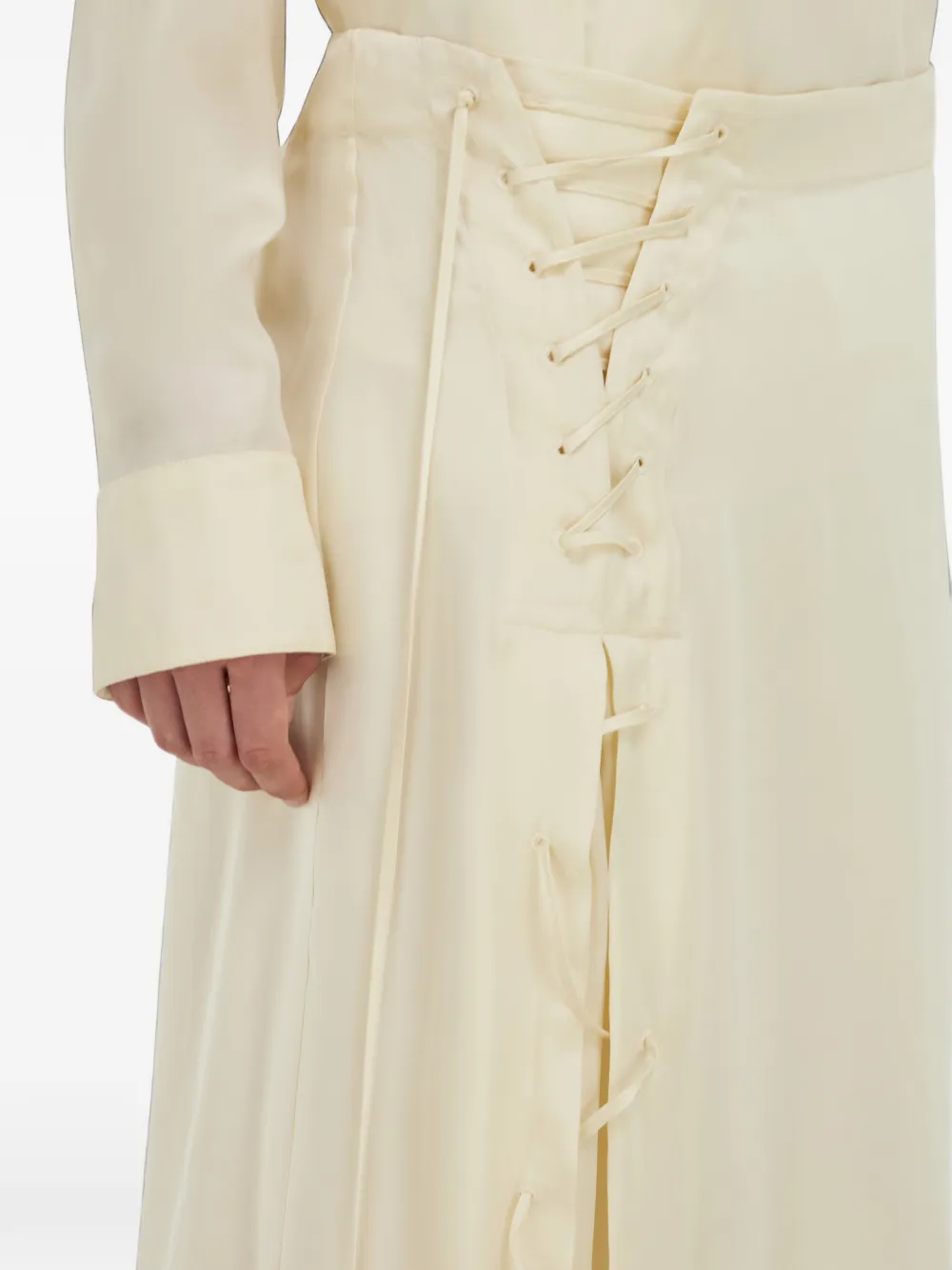 Ferragamo Satijnen rok met strikdetail Beige