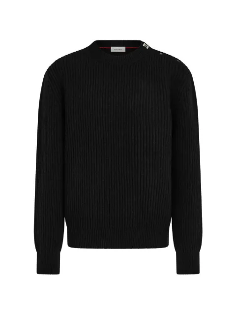 Ferragamo rib-knit crew-neck sweater with Hug buckle detail