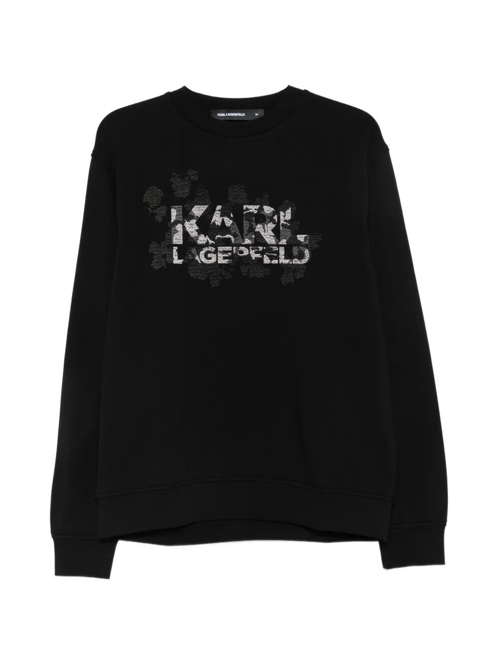Karl Lagerfeld logo-embroidered crew-neck sweatshirt - Nero