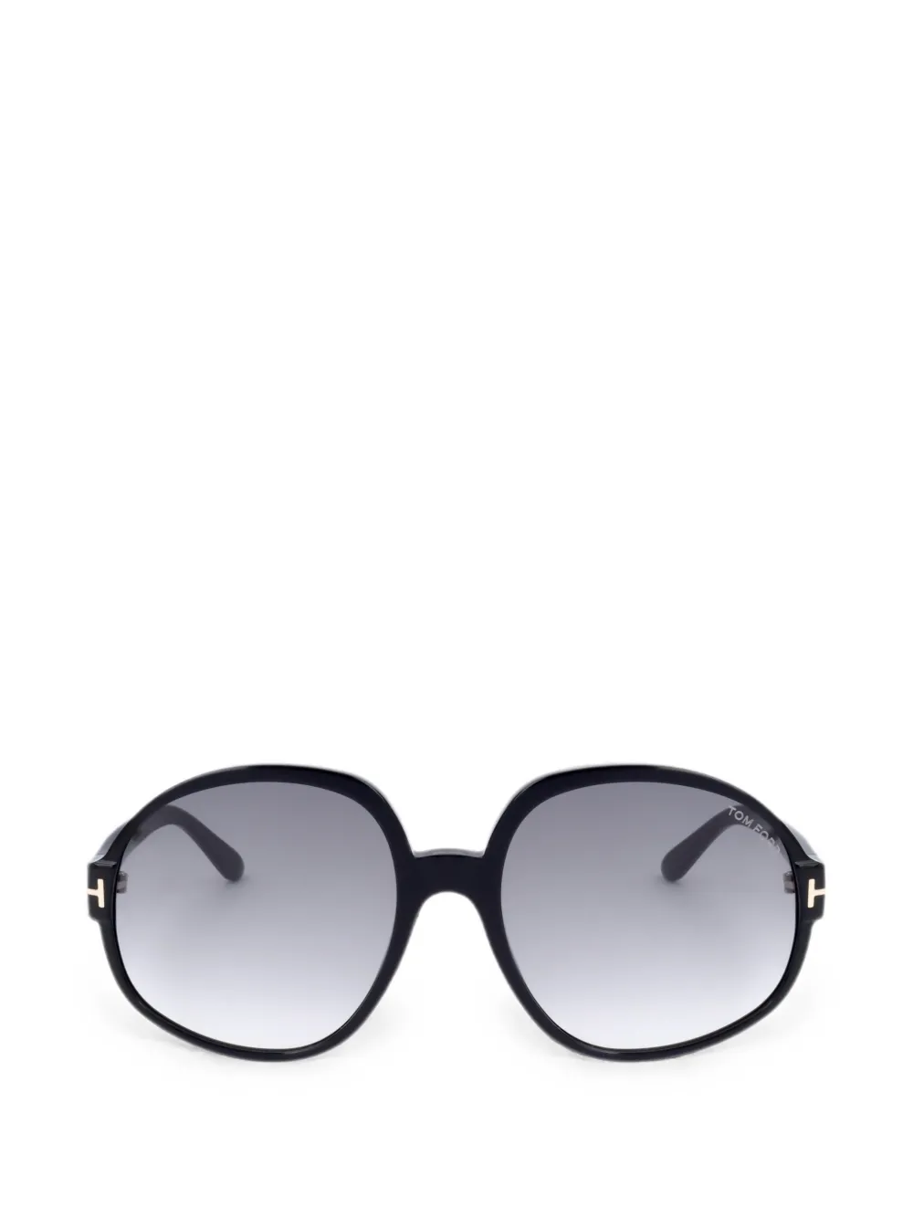 TOM FORD Eyewear Occhiali da sole tondi con logo T - Nero