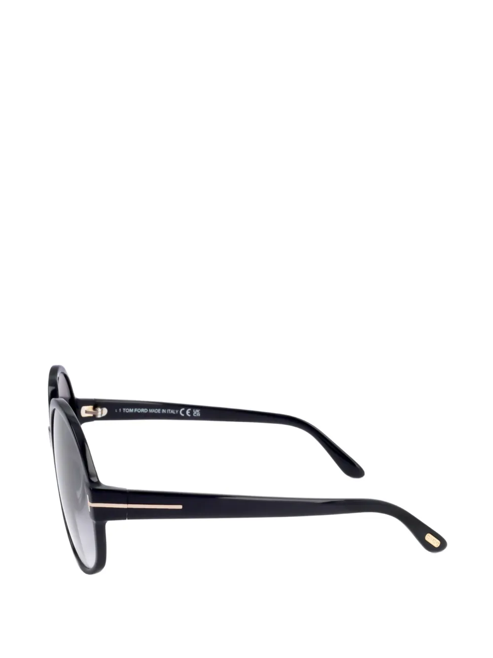 TOM FORD Eyewear Bril met rond montuur en T-logo Zwart