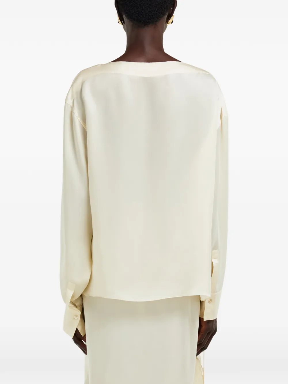 Ferragamo string tie detail blouse Beige