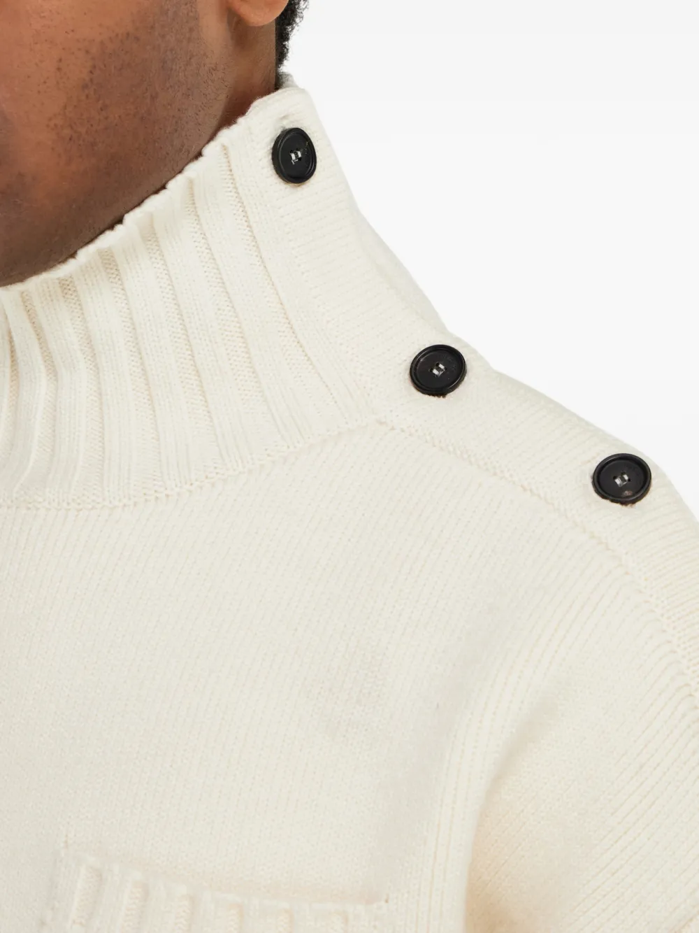 Ferragamo Gebreide trui met knoopdetail Beige