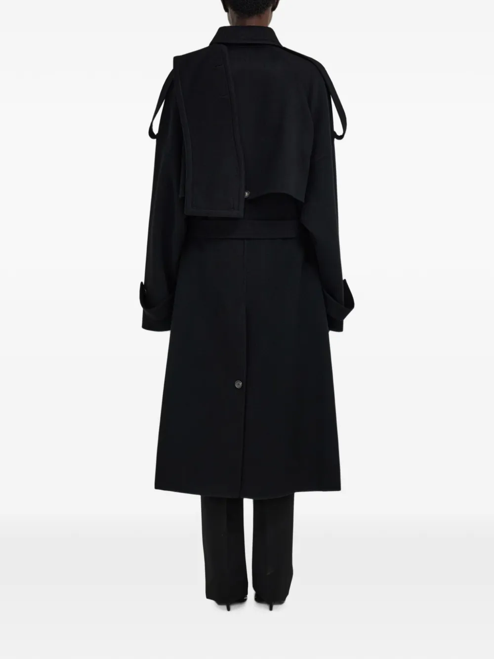 Ferragamo Oversized jas met dubbele rij knopen Zwart