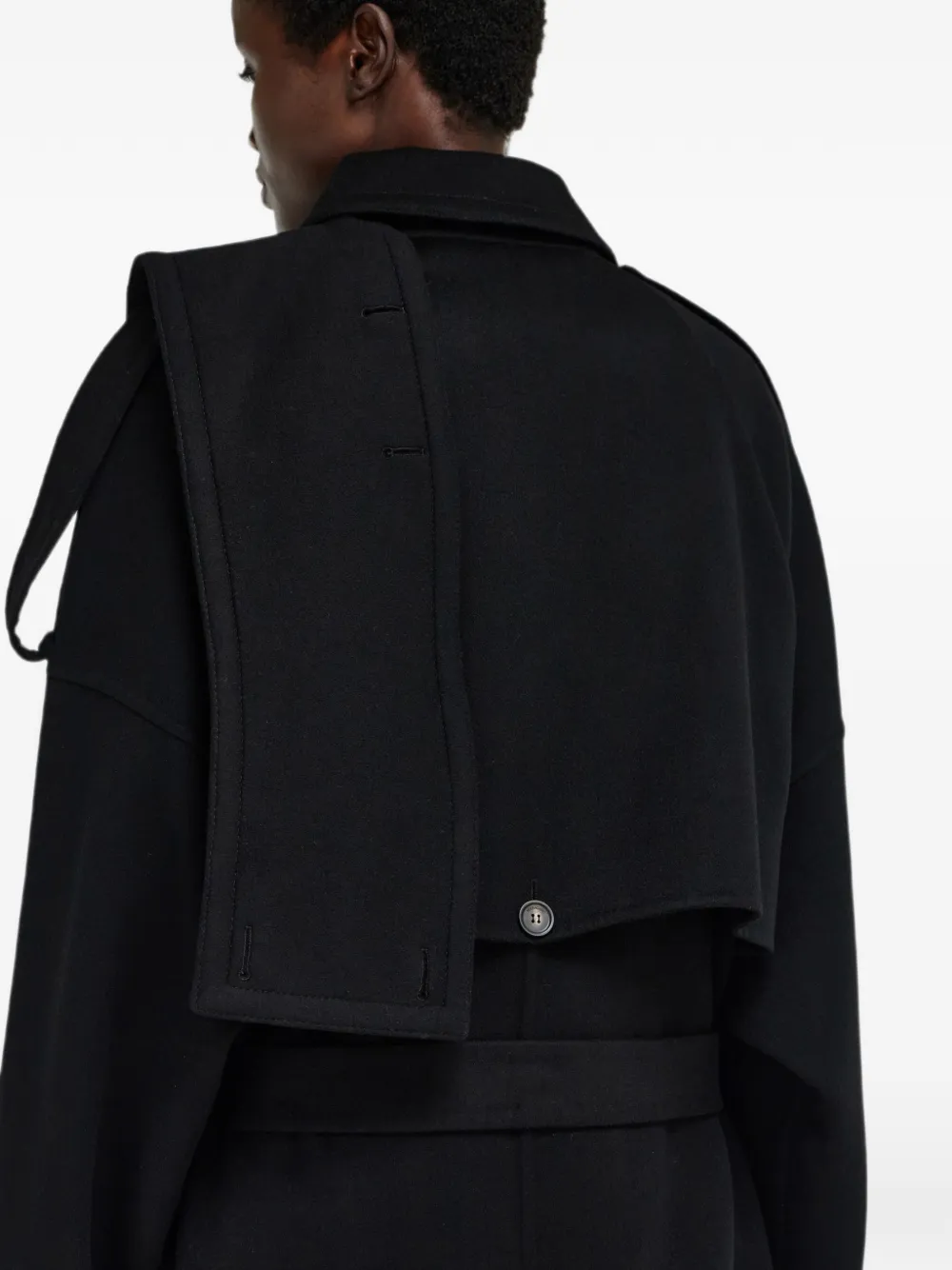 Ferragamo Oversized jas met dubbele rij knopen Zwart