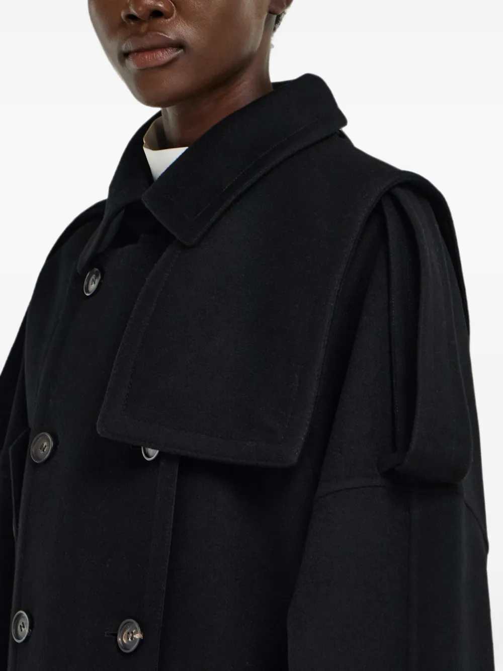 Ferragamo Oversized jas met dubbele rij knopen Zwart