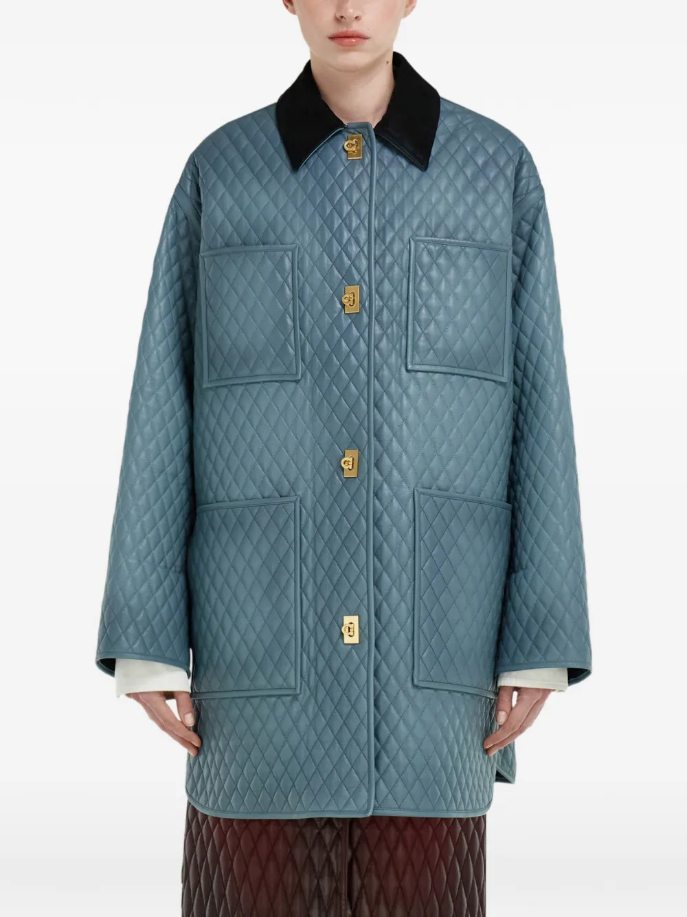 Ferragamo Gewatteerd nappa jack Blauw