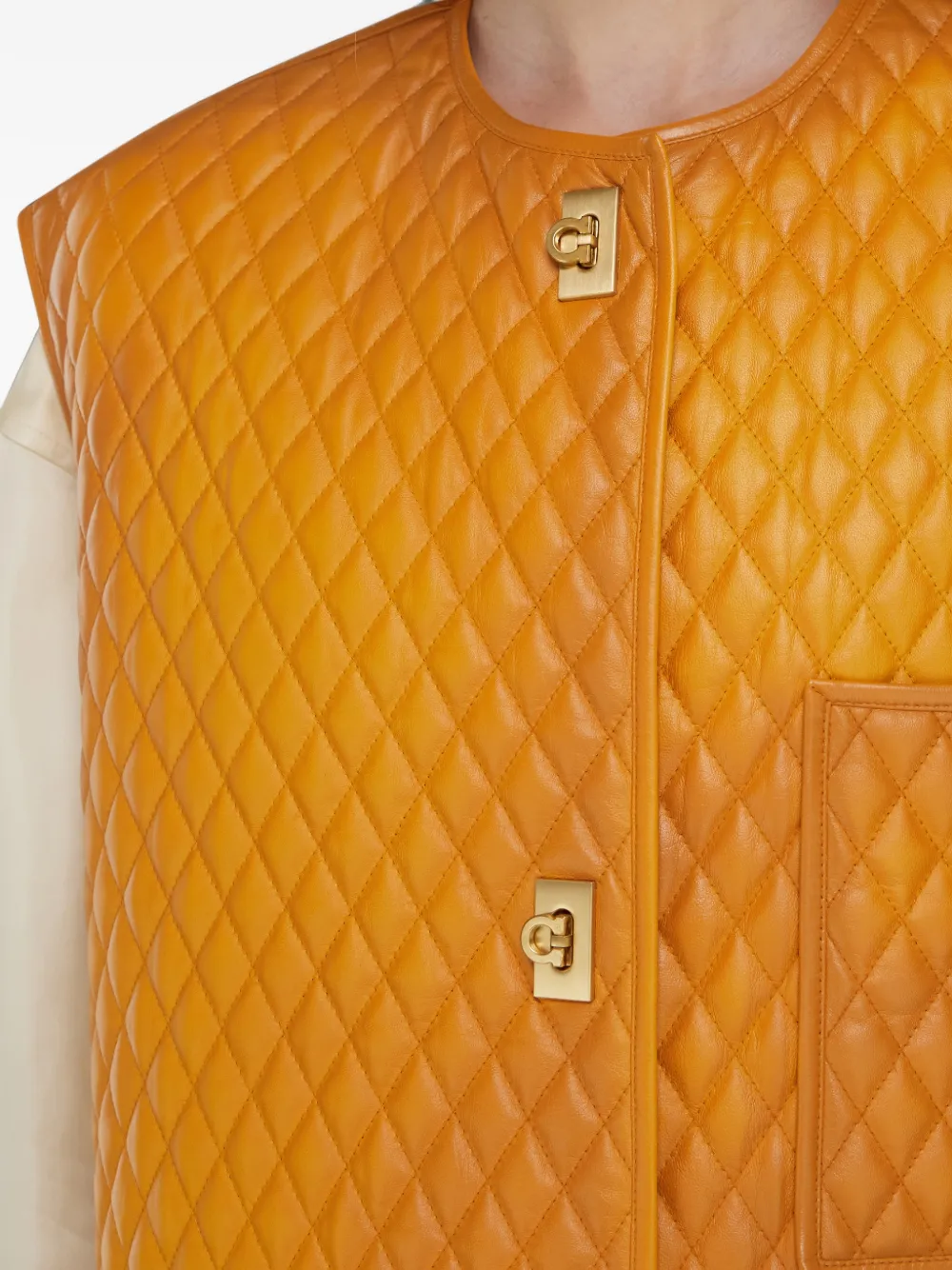Ferragamo Gewatteerd nappa gilet Oranje
