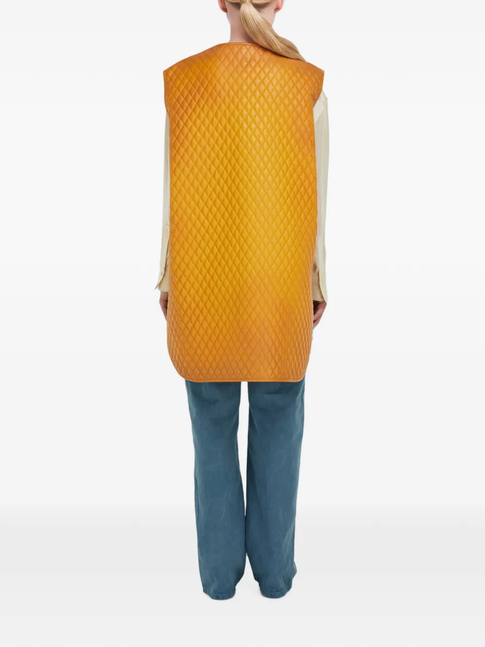 Ferragamo Gewatteerd nappa gilet Oranje