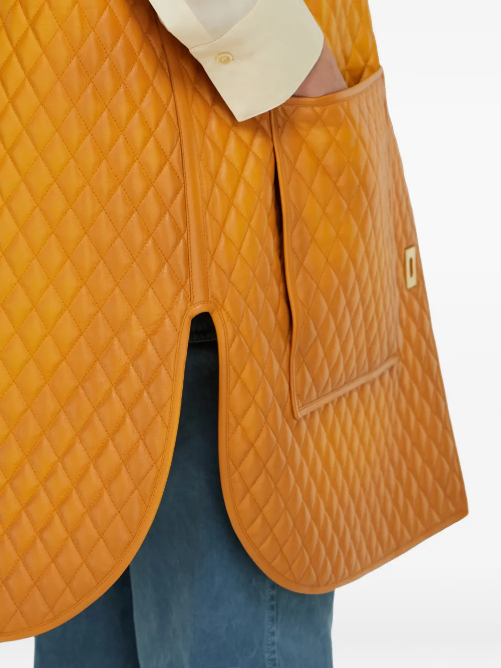 Ferragamo Gewatteerd nappa gilet Oranje