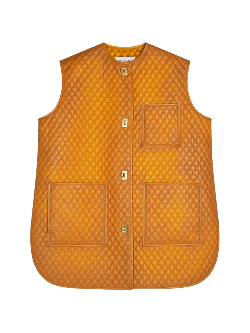 Ferragamo quilted nappa gilet - Arancione