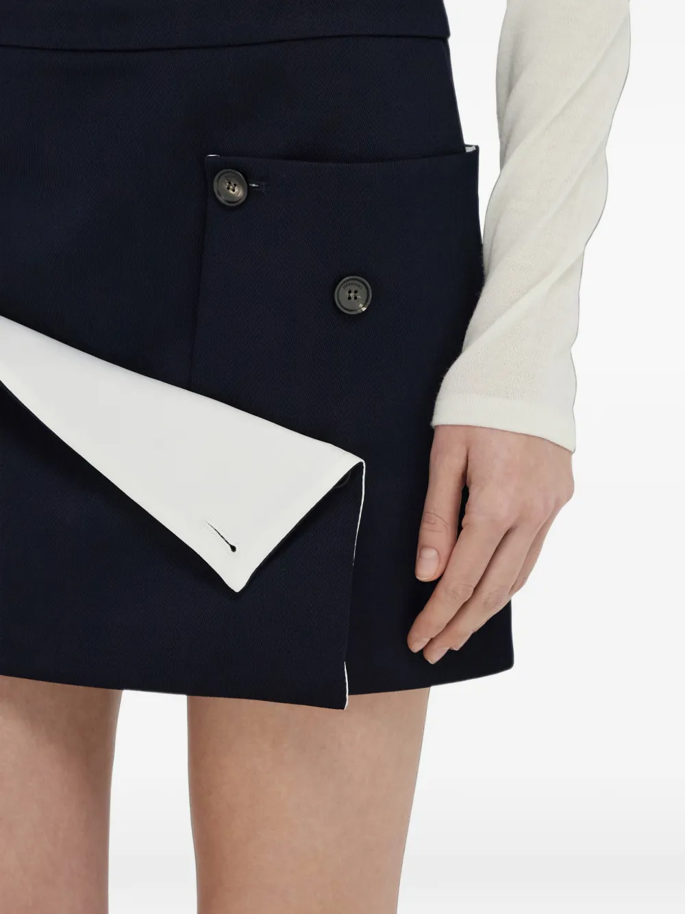 Ferragamo tailored mini skirt with button detail Blauw