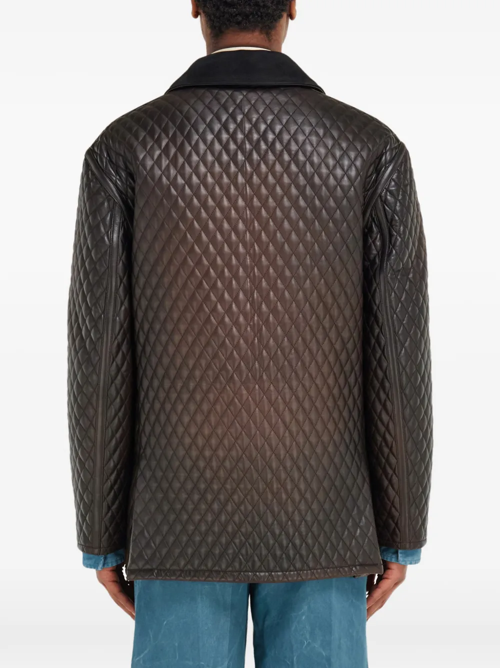 Ferragamo Gewatteerde nappa blouse Bruin