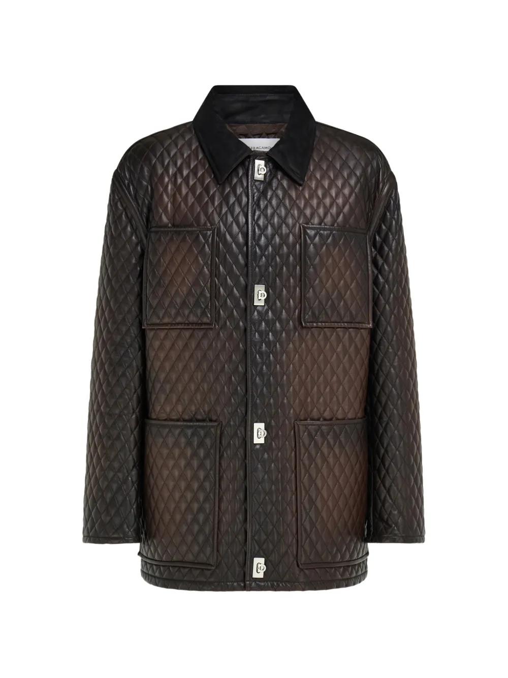 Ferragamo Blusa trapuntata in nappa - Marrone